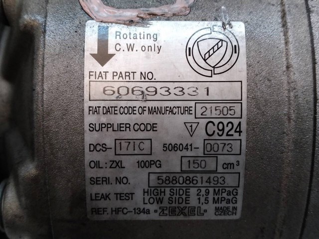 FIAT 60693331 Компрессор кондиционера в наличии Харьков