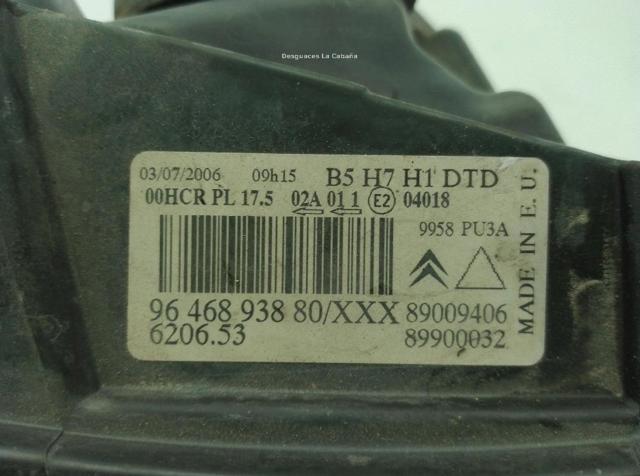 6206L4 PEUGEOT Правая фара купить в Николаев