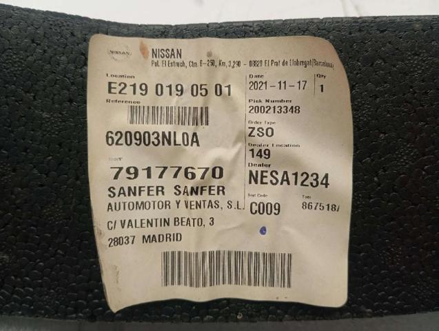 NISSAN 620903NL0A Абсорбер (наполнитель) бампера переднего в наличии Чернигов