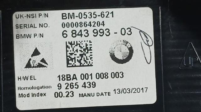 BMW 62106843993 Приборная доска (щиток приборов) в наличии Николаев