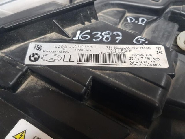 BMW 63117259526 Правая фара в наличии Ужгород