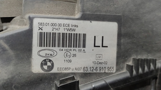 63126910955 BMW Левая фара купить в Павлоград