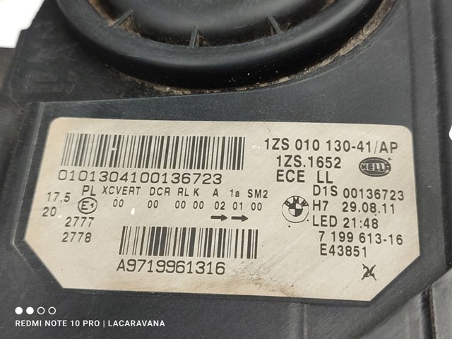 BMW 63127262723 Левая фара в наличии Павлоград