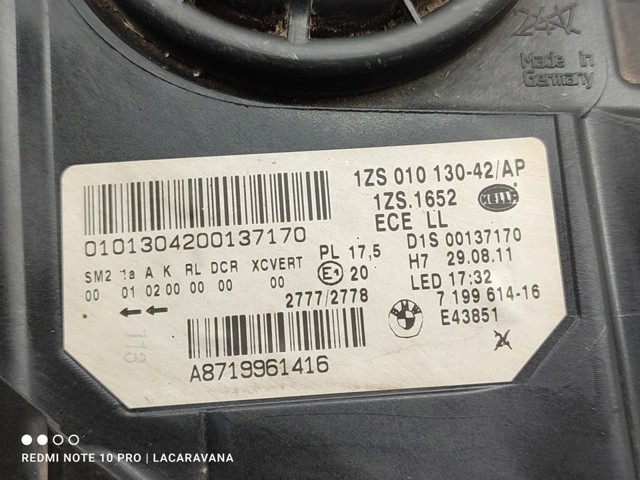 63127262724 BMW Фара правая купить в Винница