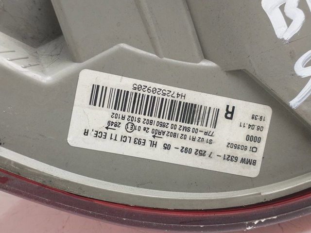 BMW 63217252092 Фонарь задний правый внешний в наличии Харьков