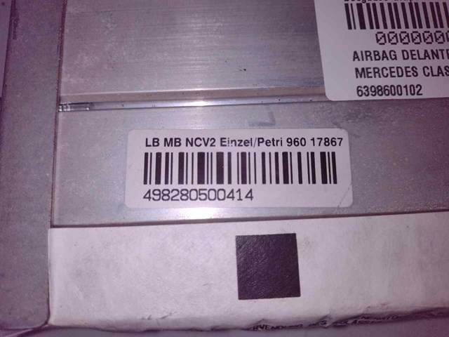 6398600102 MERCEDES Подушка безопасности (AIRBAG) пассажирская купить в Винница