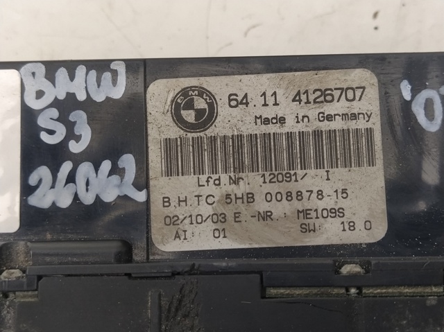 BMW 64114126707 Блок управления кондиционером в наличии Ирпень