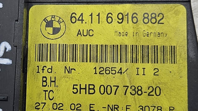 BMW 64116916882 Блок управления кондиционером в наличии Ровно