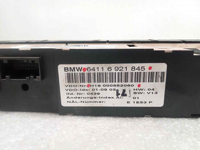 BMW 64116921845 Блок управления режимами отопления/кондиционирования в наличии Днепр