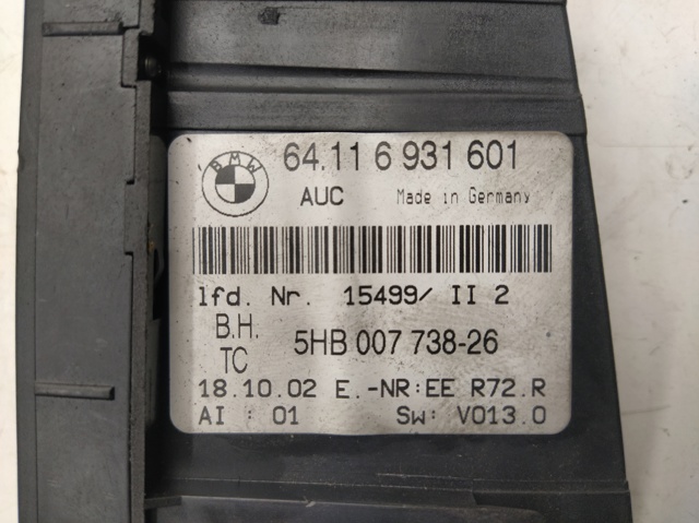 64116931601 BMW Блок управления режимами отопления/кондиционирования купить в Львов