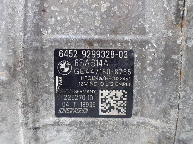 Compressor de ar condicionado para BMW 1 (F20) (2015-2019) 118 i b38b15a 64529299328