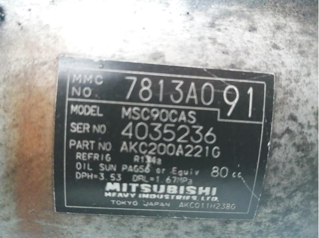 Compressor de ar condicionado para mitsubishi outlander ii 2.0 di-d bsy 6453VZ