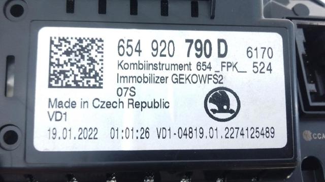 VAG 654920790D Приборная доска (щиток приборов) в наличии Сумы