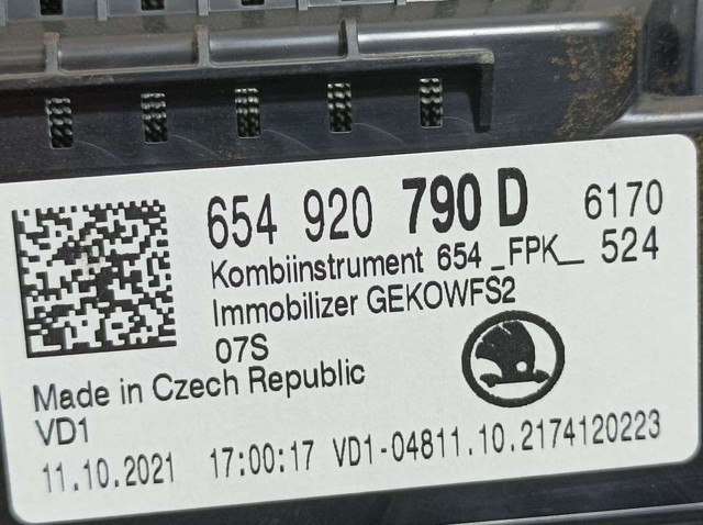 VAG 654920790D Приборная доска (щиток приборов) в наличии Николаев