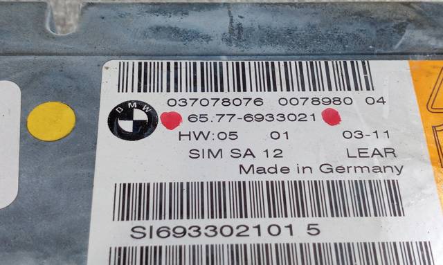 BMW 65776933021 Модуль-процессор управления подушкой безопасности (ЭБУ AIRBAG) в наличии Кривой Рог