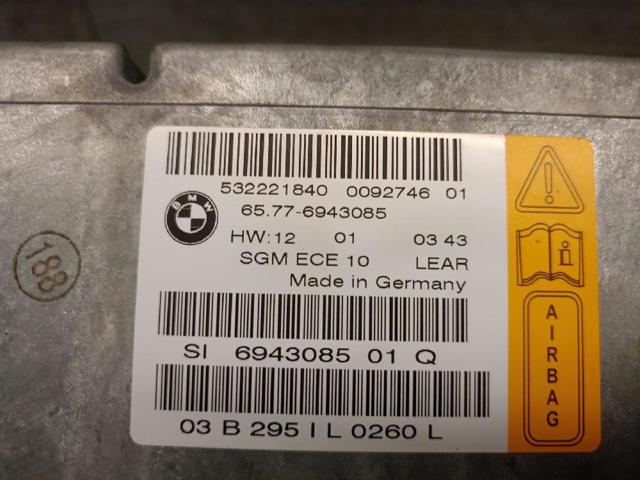 BMW 65776943085 Модуль-процессор управления подушкой безопасности (ЭБУ AIRBAG) в наличии Украина