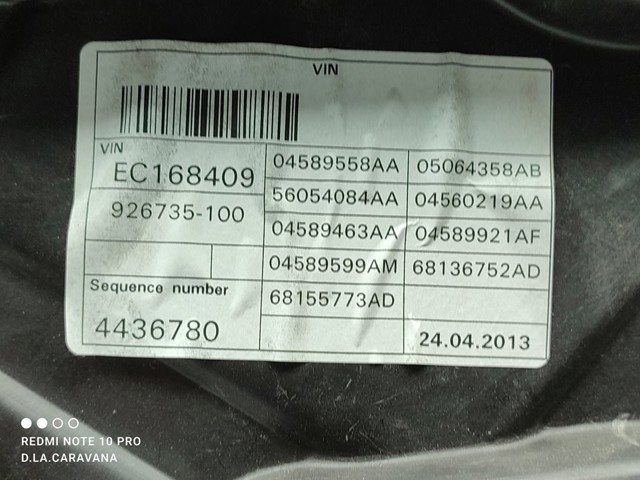 68079287AA Стеклоподъемник передней левой двери купить Житомир
