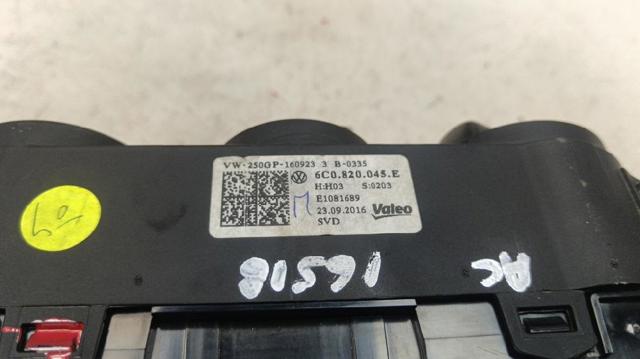 Unidade de controlo dos modos de aquecimento/condicionamento Volkswagen Polo 5 6R1, 6C1