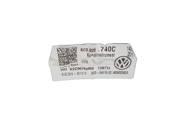 6C0920740C VAG Панель приборов купить в Каменское