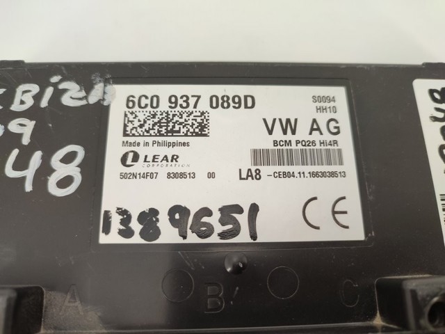 6C0937089D VAG Блок комфорта купить в Павлоград