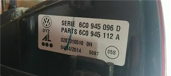 Lanterna traseira direita para Volkswagen Polo (6R1,6R1) (2009-2014) 1.6 TDI Caya 6c0945096d