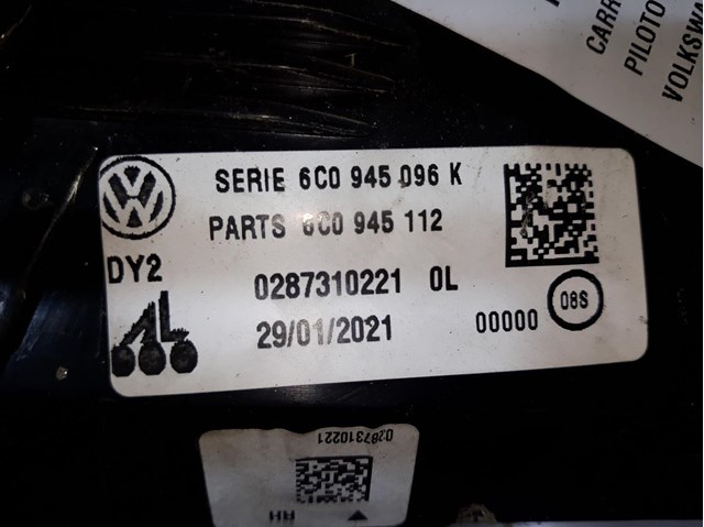 Lanterna traseira direita para Volkswagen Polo (6R1,6R1) (2009-2014) 1.2 TSI CBZC 6C0945096K