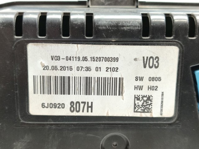 VAG 6J0920807H Панель приборов в наличии Ужгород