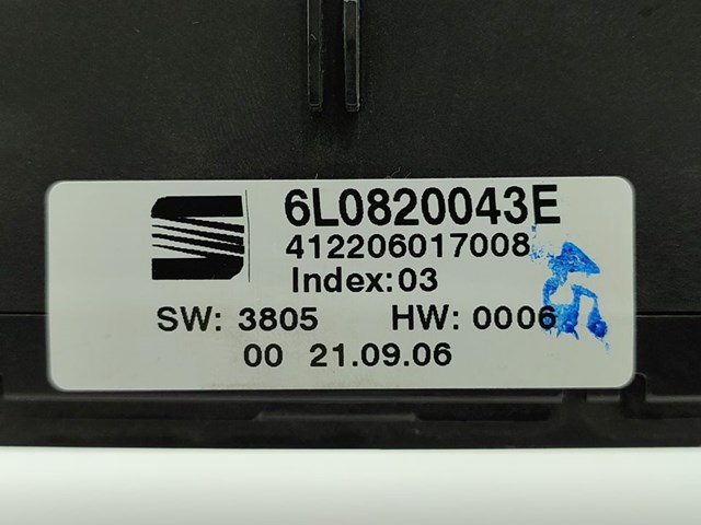 Mando climatizador para seat ibiza iii (6l1) (2002-2005) 1.2 azq 6L0820043E