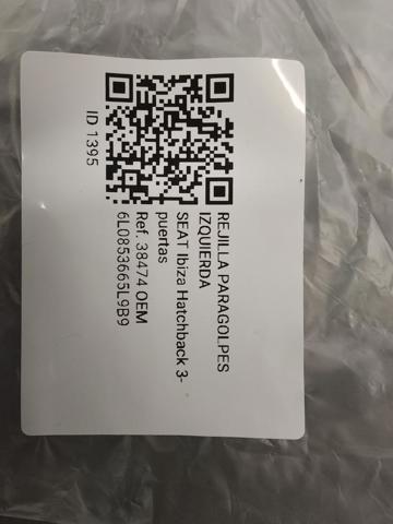 6L0853665L9B9 Заглушка (решетка) противотуманных фар бампера переднего левая купить Ирпень