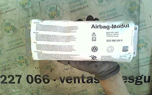 Airbag frontal direito para SEAT Ibiza III (6L1) (2002-2007) 1.9 SDI ASY 6Q0880204B