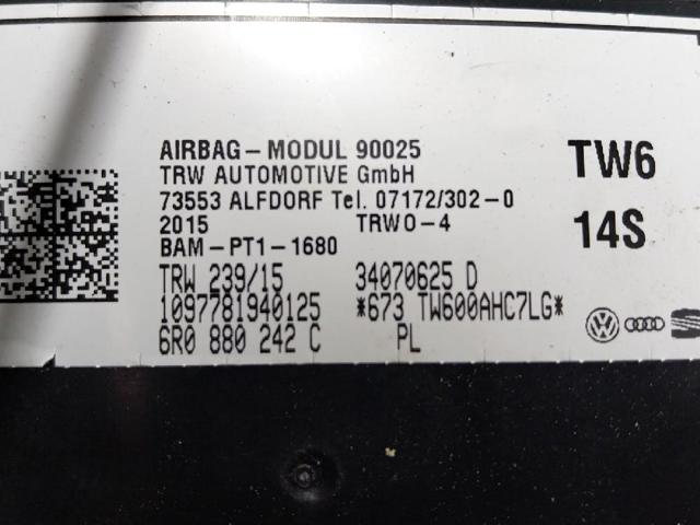 VAG 6R0880242C Подушка безопасности (AIRBAG) шторка боковая правая в наличии Тернополь