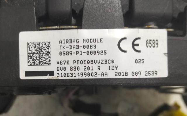 6V0880201 Подушка безопасности (AIRBAG) водительская купить Винница