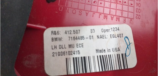 7164485 BMW Фонарь задний левый внутренний купить в Полтава