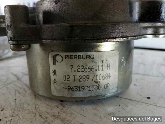 Depressor de freio / bomba de vácuo para Peugeot 607 (9d,9d) (2000-2006) 2.2 hdi 4hxdw12ted4fap 72266601H