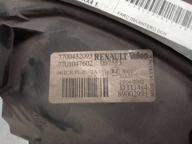 7700432093 RENAULT Правая фара купить в Каменское