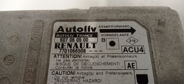 RENAULT 7701066508 Модуль-процессор управления подушкой безопасности (ЭБУ AIRBAG) в наличии Харьков