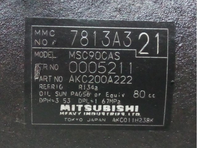 Compressor de ar condicionado para mitsubishi lancer viii (cy_a,cy_a) (2008-2015) 2.0 di-d bwc 7813A321