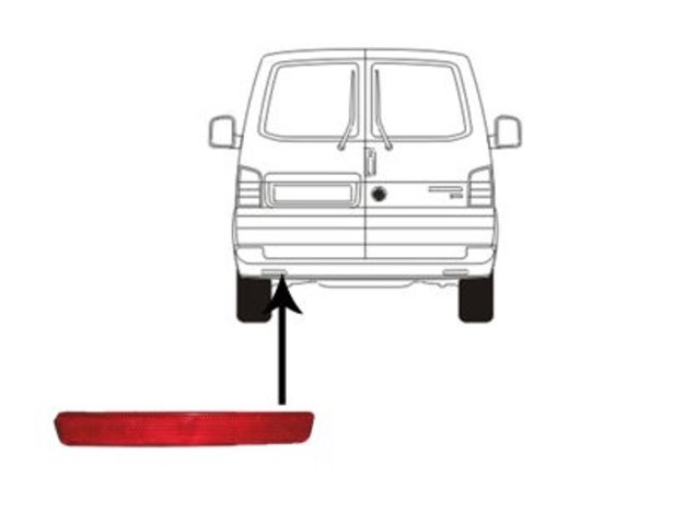 Refletor, para-choque traseiro, esquerda para volkswagen multivan t5, volkswagen transporter t5 7E0945105