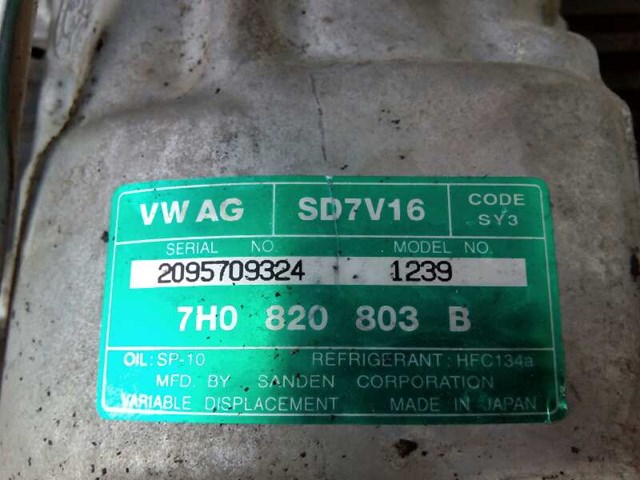 Compressor de ar condicionado para Volkswagen Caddy III Van 1.9 TDI BLS 7H0820803B