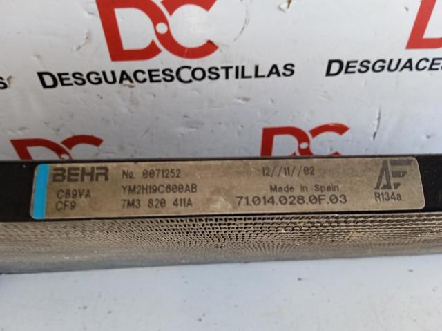 Condensador de ar condicionado / radiador para assento Alhambra 1.9 TDI ASZ 7M3820411C