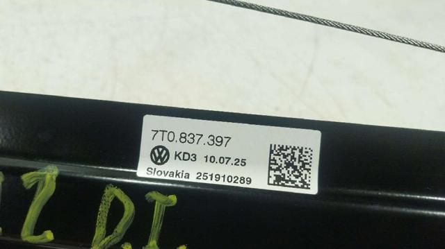 7T0837397 Механизм стеклоподъемника двери передней левой купить Тернополь