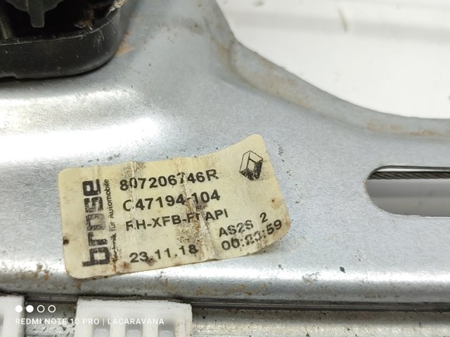 807206746R RENAULT Механизм стеклоподъемника двери передней правой купить в Ирпень
