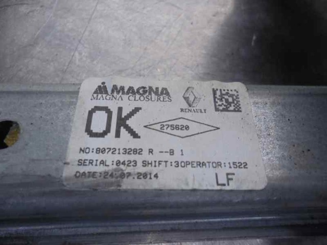 Mecanismo de acionamento de vidro da porta dianteira esquerda Renault LOGAN 2 L52