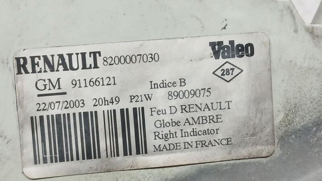 RENAULT 8200007030 Указатель поворота правый в наличии Украина
