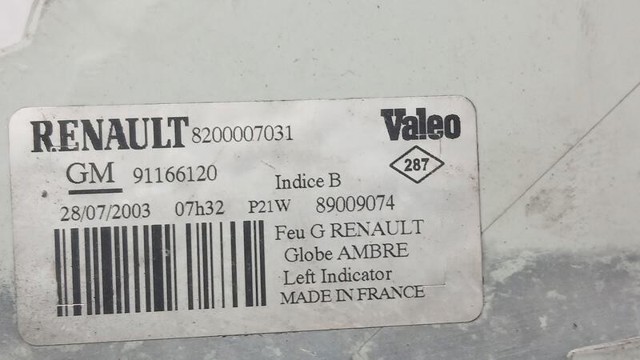 RENAULT 8200007031 Поворотник левый в наличии Днепр