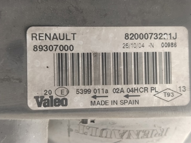 8200073221J RENAULT Фара правая купить в Харьков