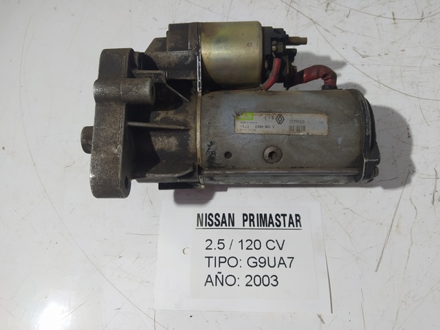 Motor arranque para nissan interstar furgón (x70) (2003-2006) dci 115 g9u 8200106788
