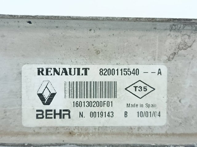 Radiador de intercooler 8200115540A RENAULT