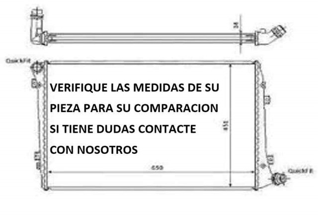 Radiador de água para Dacia Logan 1.6 (LSOB, LSOD, LSOF, LSOH) K7M710 8200156548