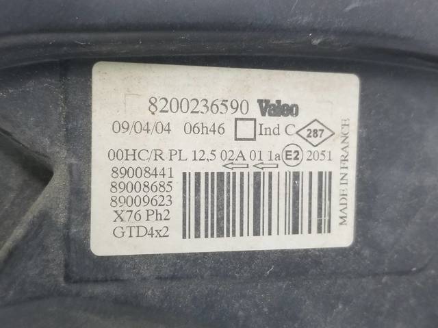 RENAULT 8200236590 Фара левая в наличии Харьков
